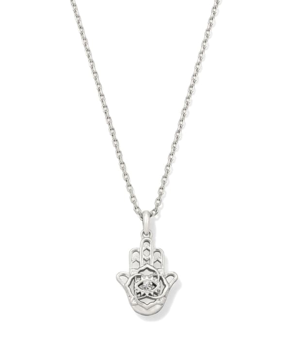 Hamsa Silver Short Pendant Necklace