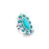 Havana Vintage Silver Cocktail Ring in Variegated Turquoise Magnesite