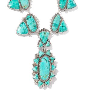 Havana Vintage Silver Statement Necklace in Variegated Turquoise Magnesite