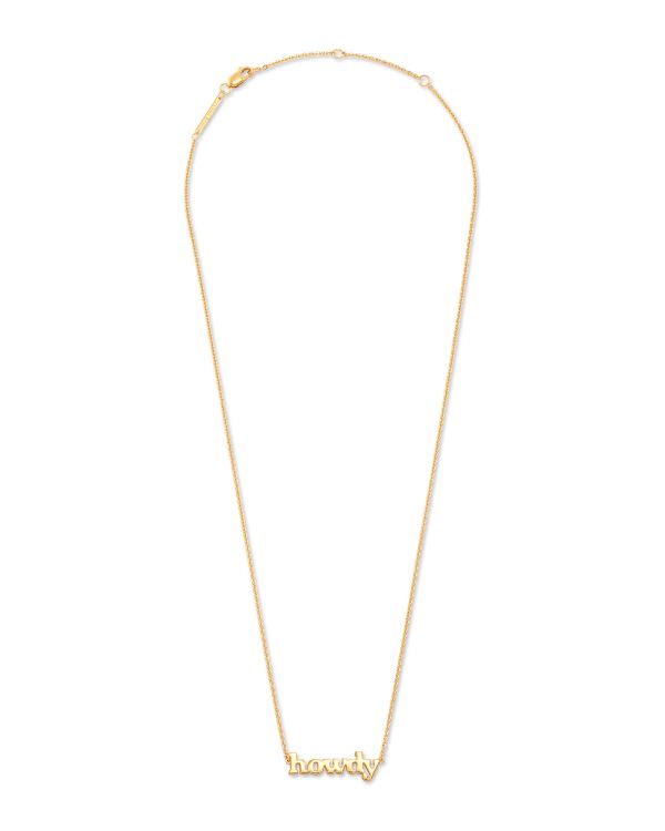 Howdy Pendant Necklace in 18k Yellow Gold Vermeil - alternate view