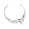 Krista Silver Bow Statement Necklace in White Mix