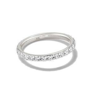 1 ct Lab Grown White Diamond Marilyn Band Ring in 14k White Gold