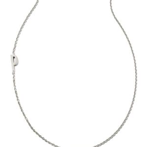 Letter P Inline Initial Necklace in Sterling Silver