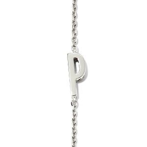 Letter P Inline Initial Necklace in Sterling Silver - alternate view