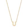 Letter U Pendant Necklace in Gold