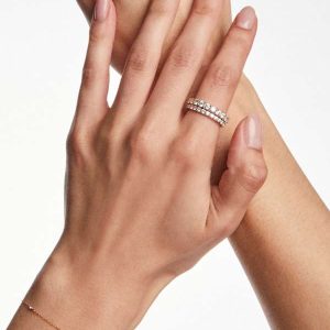 2 ct Lab Grown White Diamond Marilyn Band Ring in 14k Yellow Gold - view 2