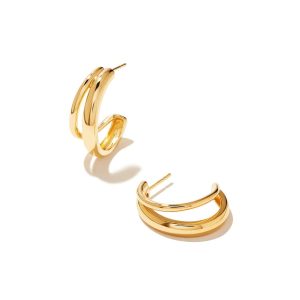 Meg Double Hoop Earrings in 18k Gold Vermeil