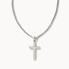 Cross Necklace in Oxidized Sterling Silver
