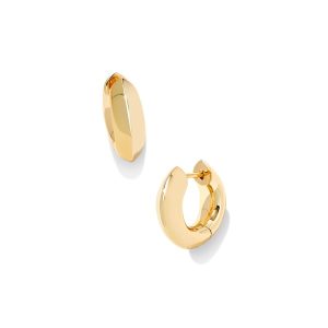 Mikki Metal Huggie Earrings in Gold