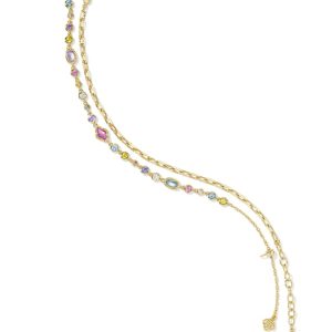 Mini Elisa and Abbie Gold Set of 2 Delicate Chain Bracelets - view 2