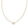 Mini Elisa Gold Satellite Short Pendant Necklace in Ivory Mother-of-Pearl
