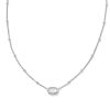 Mini Elisa Silver Satellite Short Pendant Necklace in Ivory Mother-of-Pearl