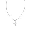 Pearl 14k White Gold Cross Pendant Necklace in Freshwater Cultured Pearl