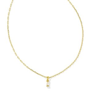 Phoebe Gold Short Pendant Necklace in White CZ