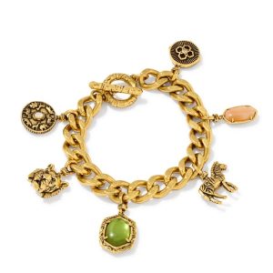 Raina Vintage Gold Charm Bracelet