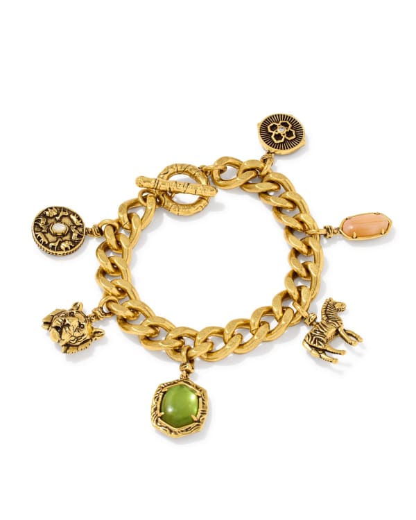 Raina Vintage Gold Charm Bracelet