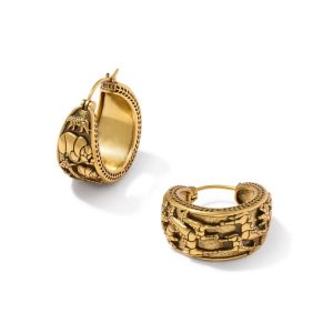 Raina Vintage Gold Hoop Earrings