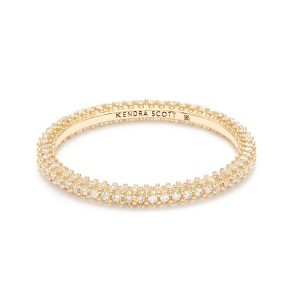 Remi 14k Yellow Gold Band Ring In White Diamonds