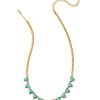 Robby Vintage Gold Strand Necklace in Variegated Turquoise Magnesite