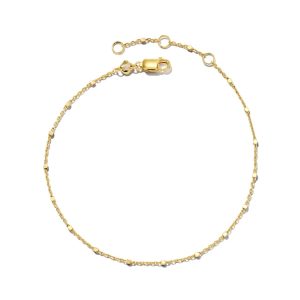 Single Satellite Chain Bracelet in Sterling Silver & 18k Yellow Gold Vermeil