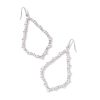 Sophee Silver Crystal Open Frame Earrings in White CZ