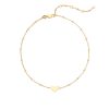 Ari Heart Chain Anklet in 18k Yellow Gold Vermeil