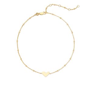 Ari Heart Chain Anklet in 18k Yellow Gold Vermeil