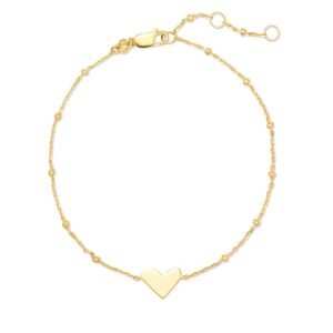 Ari Heart Delicate Chain Bracelet in 18k Yellow Gold Vermeil