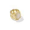 Tiger Striped Daphne Gold Cocktail Ring