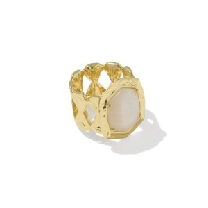Tiger Striped Daphne Gold Cocktail Ring