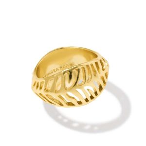 Tiger Striped Mikki Gold Band Ring