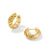 Tiger Striped Mikki Gold Huggie Earrings