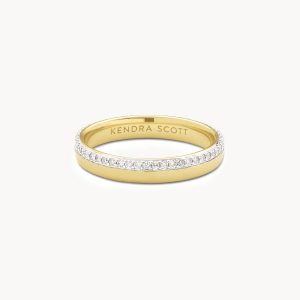 Whitney 14k Yellow Gold Band Ring in White Diamond