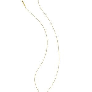 Tiny Cross 14k Yellow Gold Pendant Necklace in White Diamond - alternate view